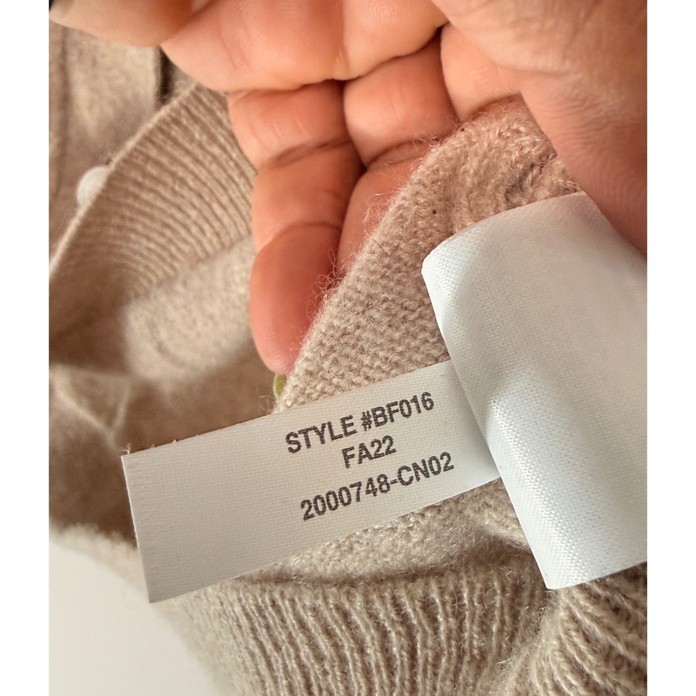 J.Crew Cashmere Patch Pocket cardigan Sweater Women's Tan Preppy Academia XL - Picture 7 of 15